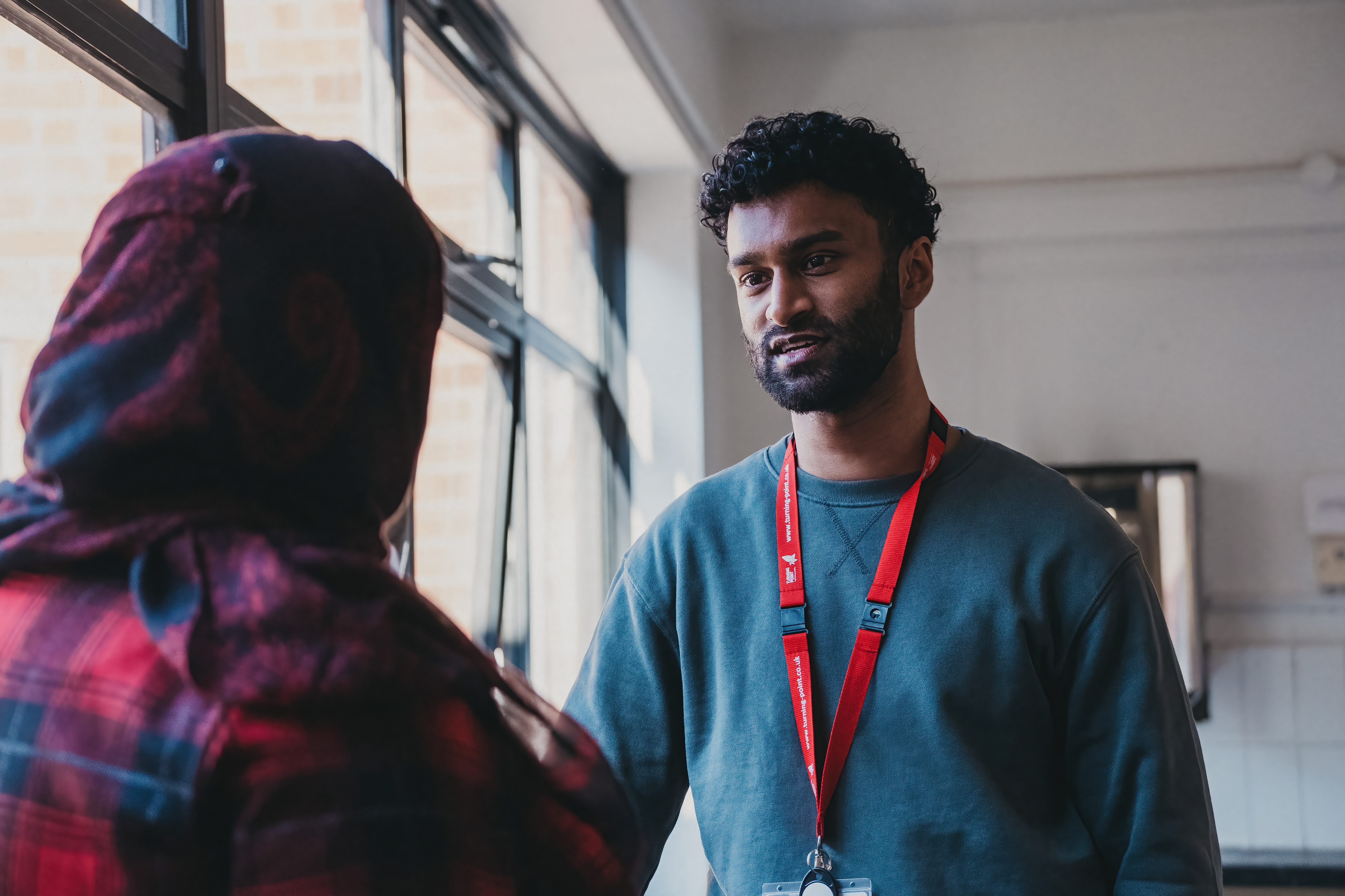 Person attending a counseling meeting